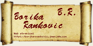 Borika Ranković vizit kartica